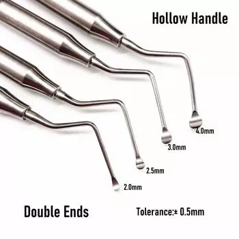 Hollow Handle Dental Scaler Spoon Tooth Cleaning Excavator Restorative Instruments Spoon Tool High quality Long tip 1 piece 2.0mm