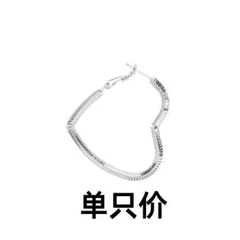 Hollow Love Big Earrings Fashion Commuter Wind Plain Ring Ear Buckle Cross-Border Manufacturers Wholesale Fold Twist Line Heart Earrings copper.