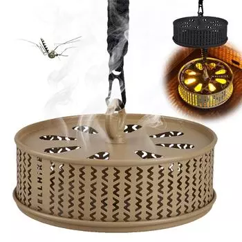 Hollow Mosquito Coil Tray with Cover Holder Home Insect Repellent Anti-fire Sandalwood Incense Burner Box Anti-Mosquito Supplies чёрный