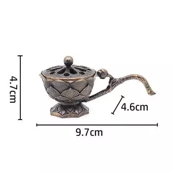 Hollow Out Lotus Incense Burner with Handle Aroma Furnace Home Interior Decoration S