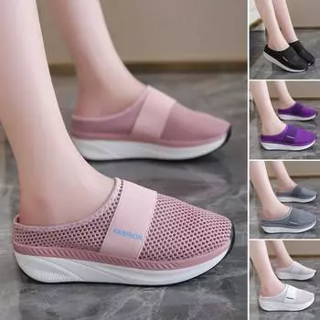 Женская женская сетчатая обувь с полыми отверстиями, дышащая обувь на плоской подошве 36 белый