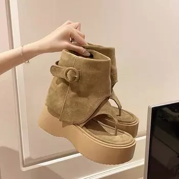 Hollow short boots women s summer pinch short trousers boots fried street Maillard cigarette boots niche toe thick-soled cool boots 35