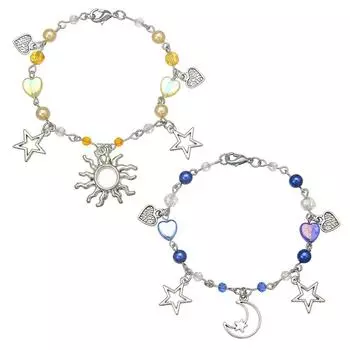 Hollow Star Moon Sun Wristband Punk Valentine s Day Gift Hip Hop Couple Bestie Bracelet Spicy Girl Style 5