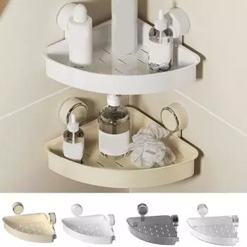 Hollow Triangle Storage Shelf Wall Mounted Corner Storage Rack Shower Organizer Kitchen белый
