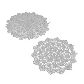 Hollow White Cup Mat Embroidery Flower Table Decoration Lace Pad Placemat Coaster Doily 25cm-1