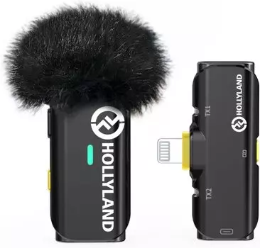 Hollyland Lark C1 Смартфон Внешний Микрофон Беспроводной Штыревой Микрофон для Часов Непрерывный Канал Сбора Звука Беспроводной Микрофон Автоматический