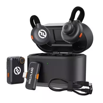 Hollyland Lark M2S Combo Lightning беспроводной микрофон сверхлегкий 7 г титановый клипсовый беспроводной петличный микрофон штыревой микрофон для шума