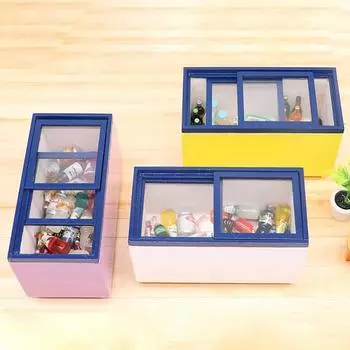 Холодильник для кукольного домика, имитация декоративной деревянной функциональной мини-игрушки для фотографии белый