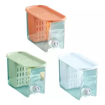 Холодильник Холодильные чайники с краном Контейнеры для сока Кувшины для воды Домашние чайники Ледяной горшок Посуда для питья Ведро с фильтром 2.6L зелёный