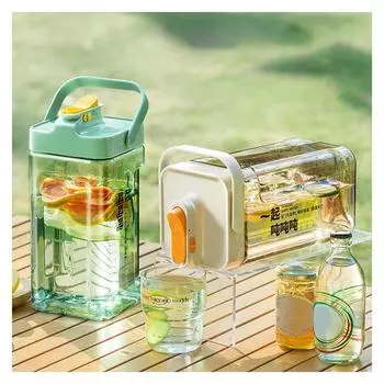 Холодильник Холодный Чайник С Краном Холодный Пузырьковый Горшок Холодный Чайник Бытовой Большой Емкости Ведро Для Напитков Сока One Size зелёный