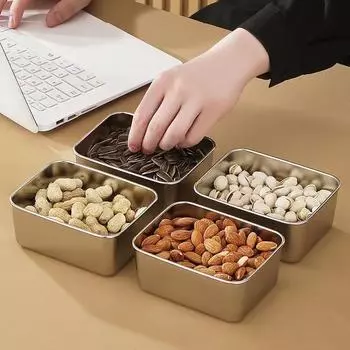 Холодильник из нержавеющей стали, ящик для хранения свежих продуктов, ящик для хранения продуктов с пластиковой крышкой, ящик для пикника с гарниром в виде горячего горшка для кухни