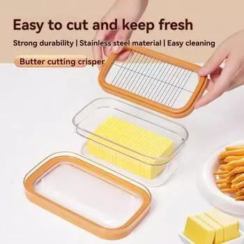 Холодильник Масло Ящик С Крышкой Слайсеры Чехол Нож Гаджет Кухонный Инструмент Крышка Для Хранения Холодильника Резак Доска Для Нарезки Сыра Наборы оранжевый