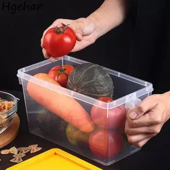 Холодильник Сохраняющий свежесть Контейнер для хранения продуктов Прозрачный Портативный Органайзер для яиц Овощей Фруктов с ручкой Влагостойкий синий