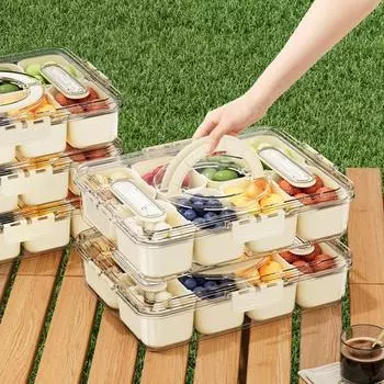 Холодильник Ящик для хранения овощей Контейнер для закусок Пищевой класс BPA Free Большая вместимость Портативная коробка для закусок 8Grid