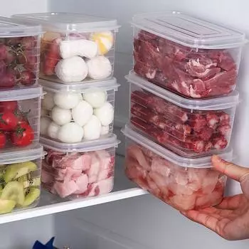 Холодильник Ящик для хранения продуктов Мини Портативная кухня Мясо Запечатанный ящик для свежести Холодильник Кухонный органайзер Контейнеры