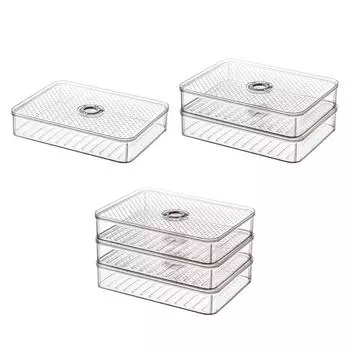 Холодильник Ящик для хранения продуктов Многослойная кухонная пельменная овощная яичная подставка с крышкой Складные контейнеры для еды
