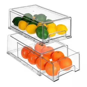 Холодильник Ящик для хранения продуктов питания без бисфенола А Пищевой Легкоочищаемый Прозрачный Дизайн Холодильник Фрукты Овощи S