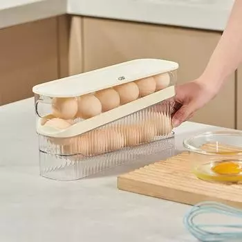 Холодильник Ящик для хранения яиц Пищевой класс BPA Free Большая емкость Двухъярусный Автоматический B