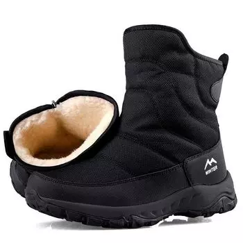 Холодная погода Снег Зимняя овчина Водонепроницаемая 7988097 Японский размер обуви [LTG] Ботинки, Ботинки, Ботинки, Ботинки, Мужская обувь, Обувь, Противоскользящая, чёрный