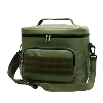 Холодная сумка-холодильник, мягкая, маленькая, ланч-бокс, термоскладная, на плечо, 2-сторонняя [SCGEHA] (хаки) хаки