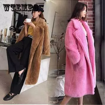 Холодная теплая меховая куртка с длинными рукавами, трендовое меховое пальто большого размера, зимнее женское хлопковое шерстяное пальто, зимнее S белый