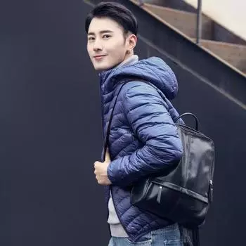 Холодная зима Простая мужская легкая куртка-пуховик Мужская зимняя куртка с капюшоном Большие размеры Мужская одежда M