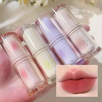 Холодный чай Прозрачная губная помада Бархатная матовая матовая белая помада Натуральная телесная помада Sweet Girl