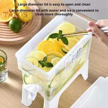 Холодный чайник 3,5 л с краном, большой емкости, прозрачный чайник для холодильника, фильтр для воды, сока, лимонада, диспенсер для кухни, дома, вечеринки, бара, свадьбы A