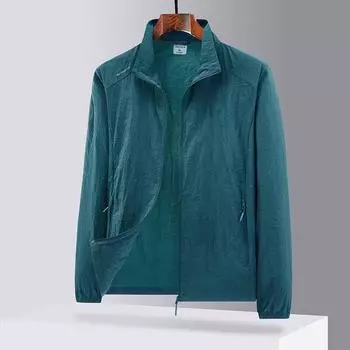 Холодный шелк прохладный солнцезащитный крем одежда лето новый УФ-защита рыболовная солнцезащитная одежда мужская тонкая куртка куртка M темно-серого