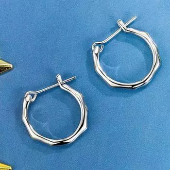 Холодный стиль Элегантный жидкий простой браслет серьги бамбуковые серьги High Sense Special-Interest Design Simple Women