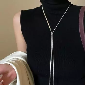 Холодный ветер личность тянуть длинная бахрома металлическая змея кость цепь модный иностранный стиль продвинутый смысл простое разнообразие ношения шейная цепь