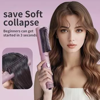 Холодный ветер Выпрямитель для волос Щетка Температурные режимы Регулируемый Быстрый нагрев Портативный Дорожный Электрический Выпрямитель Для Волос Укладка Распутывание Расческа EU серый