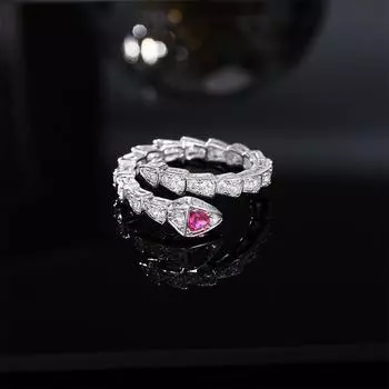 Холодный ветер змея кость животное роза красные глаза циркон открытое кольцо свет роскошь продвинутый смысл указательный палец кольцо женщина