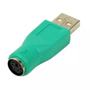 Холодный зеленый переходник USB-папа-мама PS2 для клавиатуры и мыши
