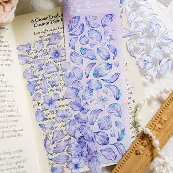 Holographic Ice Crystal PET Sticker DIY Crafts Adhesive Diary Sticker Laptop Scrapbook C