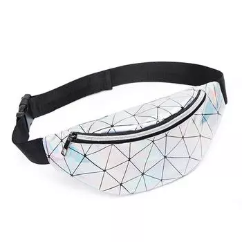 Holographic Waist Geometric Bags Women Fanny Belt Packs Chest Phone Pouch Purse