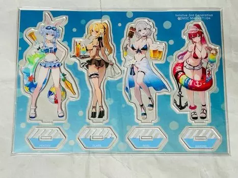 Hololive 3rd generation swimsuit acrylic stand Hosho Marine Noel Shirogane Pekora Usada Shiranui Flare C104 Owatasha Watao Holofes Comiket синий