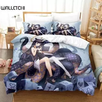 Hololive Ninomae Ina nis holoEN Комплект постельного белья для мальчиков и девочек, двуспальный, пододеяльник, наволочка, детская кровать, для взрослых, домашний текстиль, текстиль EU Single 135x200cm