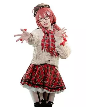 Hololive Sakura Miko Косплей Хэллоуин Клетчатая повседневная одежда [milky time] красный