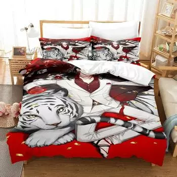 Hololive vox Akuma Bedding Set Single Twin Full Queen King Size Bed Set Aldult Kid Bedroom Duvetcover couette imprime enfants 70x133cm 2pcs