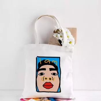 Холщовая большая сумка I Am Cool с забавным рисунком для девочек, милые корейские модные сумки через плечо Ullzang