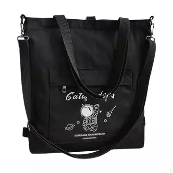 Холщовая большая сумка Кошелек Повседневная Многоразовая Модная с молнией Через плечо