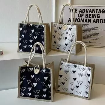 Холщовая большая сумка, ланч-бокс, сумка для ланча, сумка для хранения