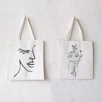 Холщовая большая сумка с эстетическим принтом, большая большая сумка, винтажная для женщин, сумки-шоппер, холщовая сумка, сумка для покупок, персонализируемая 24*26cm