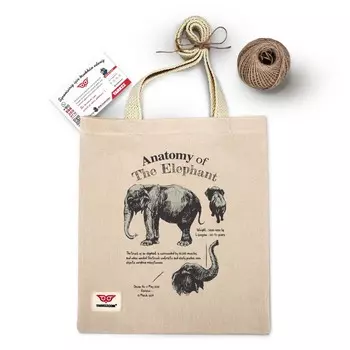 Холщовая большая сумка с принтом слона Anatomy, повседневная дорожная пляжная подарочная сумка, женская льняная сумка-тоут