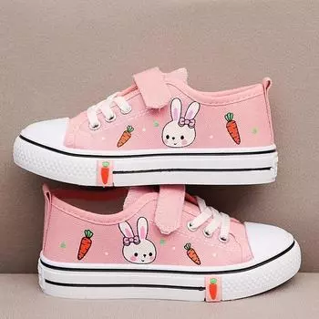 Холщовая обувь для девочек, новая детская повседневная обувь на весну и осень, модные кроссовки для маленьких девочек, розовая обувь для девочек 20 розовый