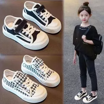 Холщовая обувь для девочек, весенне-осенний сезон, новая детская противоскользящая спортивная обувь на мягкой подошве, универсальные весенне-осенние туфли для больших детей 26 разноцветный