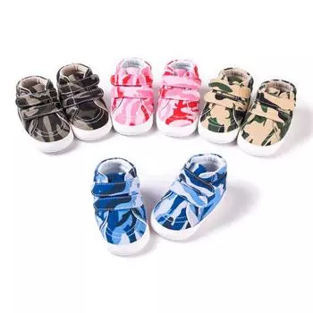 Холщовая обувь для маленьких мальчиков и девочек, камуфляжные модные кроссовки для новорожденных, первые ходунки для детей 0-18 месяцев 11 чёрный