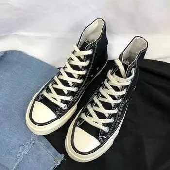 Холщовая обувь, весенне-осенняя модная однотонная женская вулканизированная обувь, белая повседневная обувь на шнуровке, женские кроссовки 35 чёрный