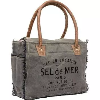 Сумка из холста, сумка-тоут из переработанной холстины и коровьей кожи, сияющая переработанная кожа (Оливково-зеленый) 13 x 10 x 5 in оливковое зеленый